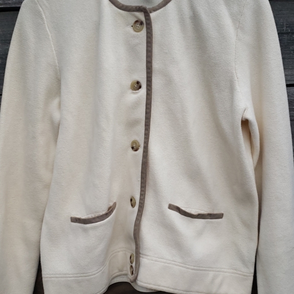 Lauren Ralph Lauren Cream Sweater Petite Medium - Picture 3 of 8